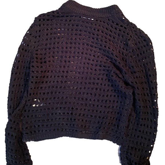 Ardene black cut-out cropped sweater, size s - Picture 3 of 3